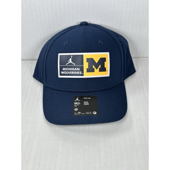 Nike Jordan Michigan Wolverines Navy Blue Jumpman Club Cap Hat Adjustable NEW - Picture 1 of 5